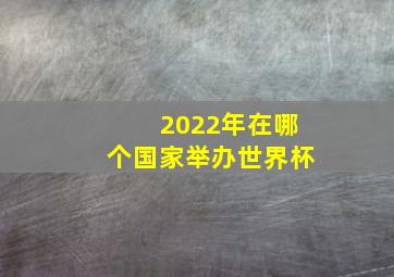 2022年在哪个国家举办世界杯