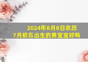 2024年8月8日农历7月初五出生的男宝宝好吗