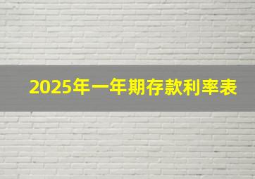 2025年一年期存款利率表