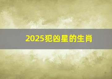 2025犯凶星的生肖