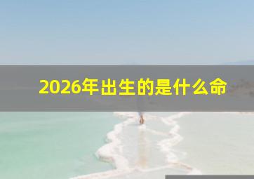 2026年出生的是什么命