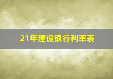 21年建设银行利率表