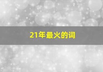 21年最火的词