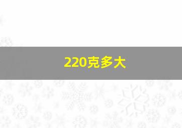 220克多大