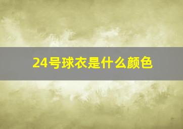 24号球衣是什么颜色