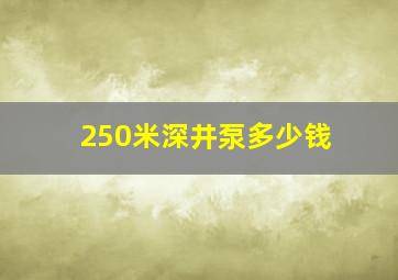 250米深井泵多少钱