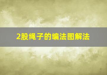 2股绳子的编法图解法