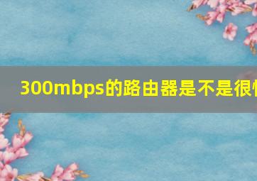 300mbps的路由器是不是很慢