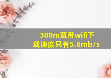 300m宽带wifi下载速度只有5.6mb/s