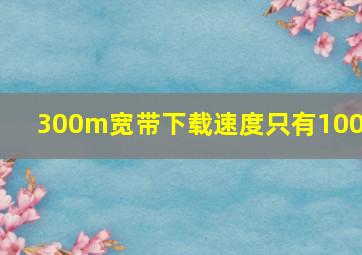 300m宽带下载速度只有100m