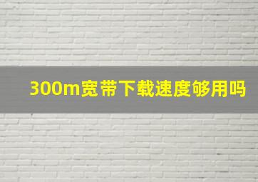 300m宽带下载速度够用吗