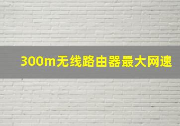 300m无线路由器最大网速