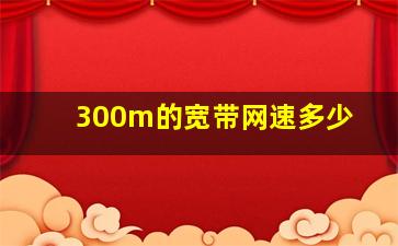 300m的宽带网速多少