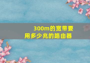 300m的宽带要用多少兆的路由器