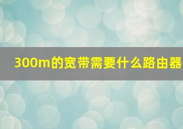 300m的宽带需要什么路由器