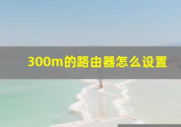 300m的路由器怎么设置