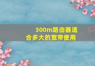 300m路由器适合多大的宽带使用