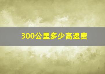 300公里多少高速费