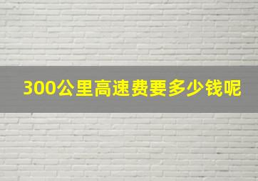 300公里高速费要多少钱呢