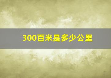 300百米是多少公里