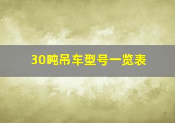 30吨吊车型号一览表