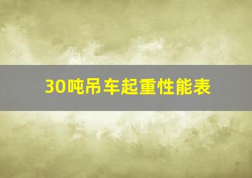 30吨吊车起重性能表