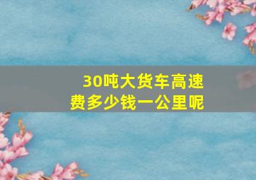 30吨大货车高速费多少钱一公里呢