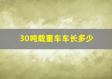 30吨载重车车长多少