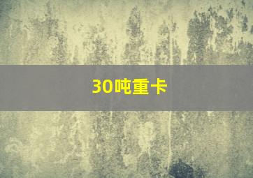 30吨重卡