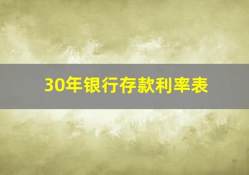 30年银行存款利率表