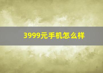 3999元手机怎么样