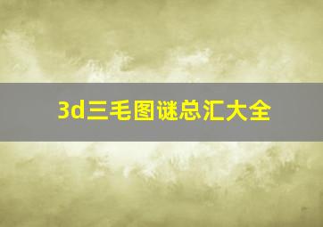 3d三毛图谜总汇大全