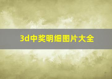 3d中奖明细图片大全