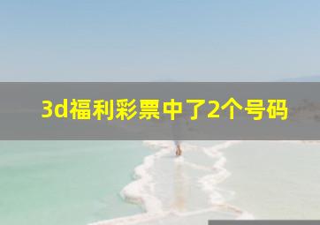 3d福利彩票中了2个号码