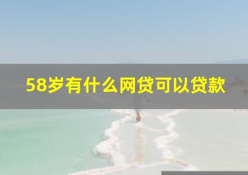 58岁有什么网贷可以贷款