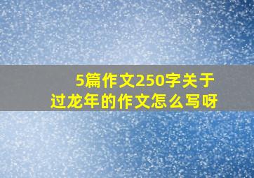 5篇作文250字关于过龙年的作文怎么写呀