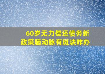 60岁无力偿还债务新政策脑动脉有斑块咋办