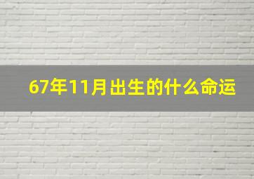 67年11月出生的什么命运