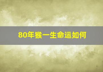 80年猴一生命运如何