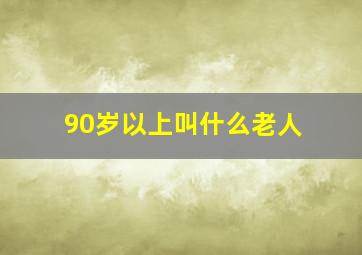 90岁以上叫什么老人