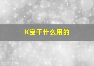 K宝干什么用的