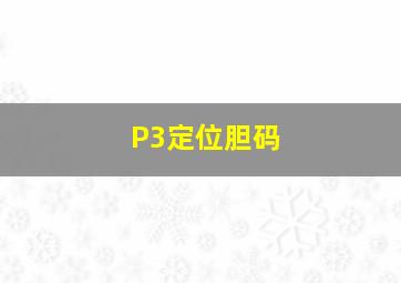 P3定位胆码