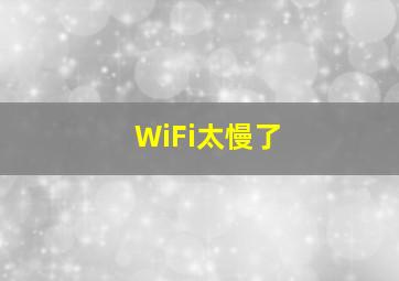 WiFi太慢了