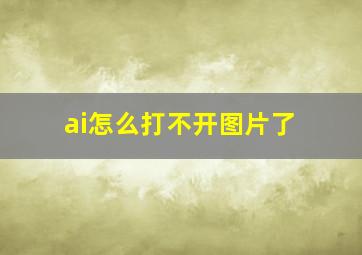 ai怎么打不开图片了