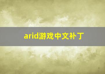 arid游戏中文补丁