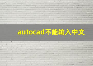 autocad不能输入中文