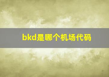 bkd是哪个机场代码