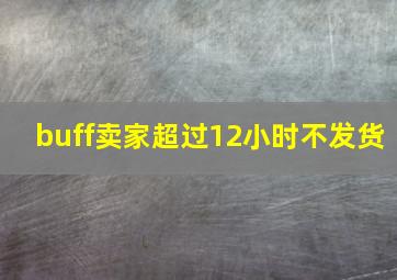 buff卖家超过12小时不发货