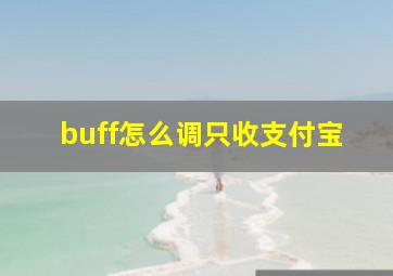 buff怎么调只收支付宝