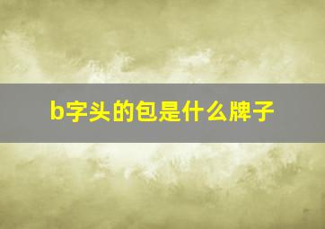 b字头的包是什么牌子